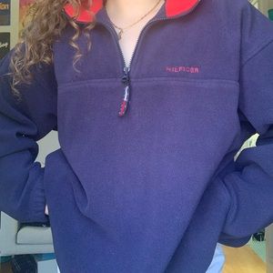 vintage authentic tommy hilfiger zip fleece!!